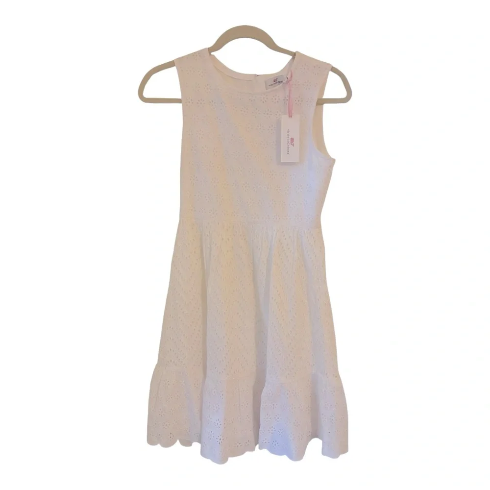 NWT Vineyard Vines Allamanda Sleeveless White Eyelet Dress Size 0 - Picture 2 of 9